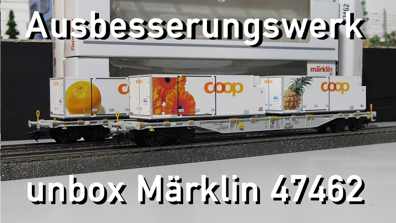 Ausbesserungswerk H0 Märklin unbox 47462 Containertragwagen-Set Bauart Sgns Neuheit 2022 Coop