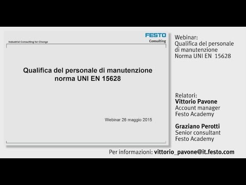 Webinar: Qualifica personale di manutenzione; norma UNI EN 15628