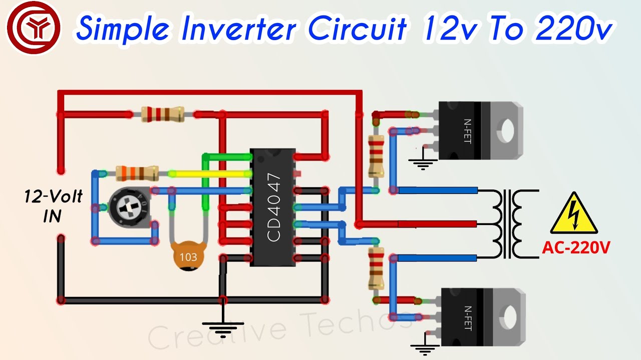 Simple circuit 12v 220v -