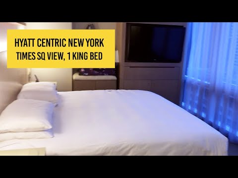 hyatt-centric-times-square-hotel---times-square-view,-1-king-bed-room-tour-and-review