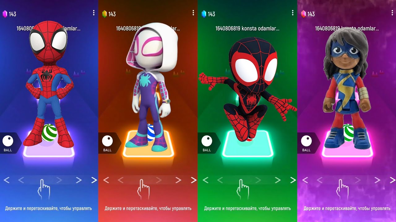 Tiles Hop Spider-Verse Jump 🕷️ | Spider-Man vs Ghost-Spider vs Miles vs Ms. Marvel