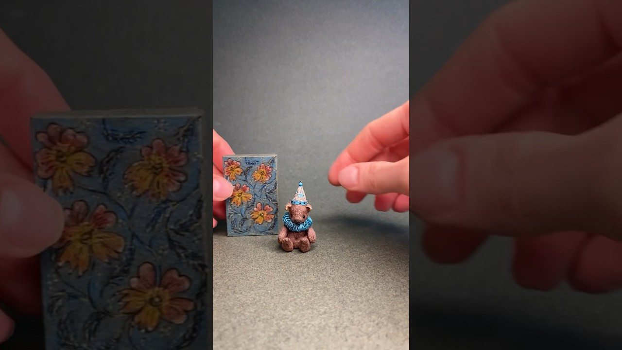 Miniature teddy bear Brady 1.9 inch (4.8 cm) / Collectible toy / Миниатюрный медведь Тедди 4.8 см