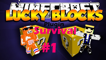 Minecraft - Lucky Block plugin Survival - #1 - rennen voor de dood