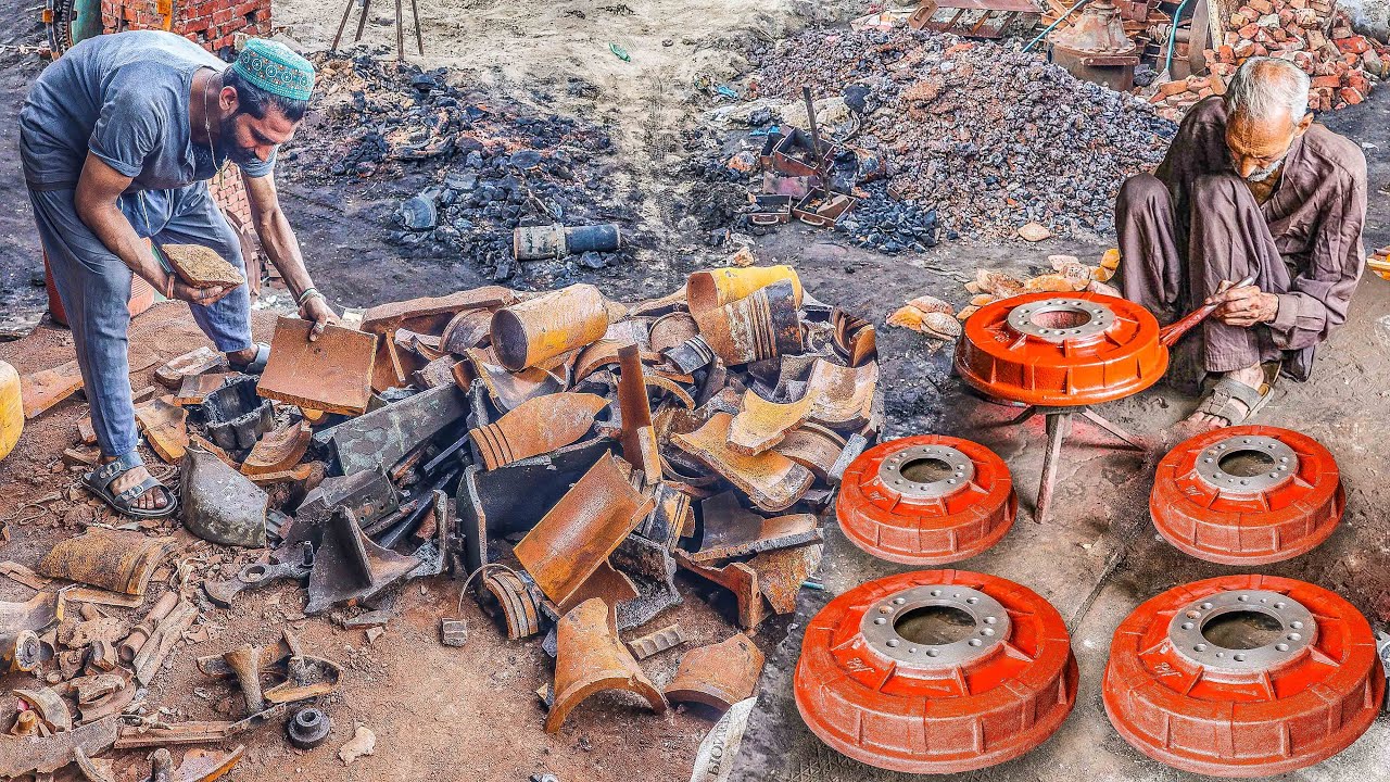 Amazing Process of Turning Scrap Metal Into Tractor Brake Drums