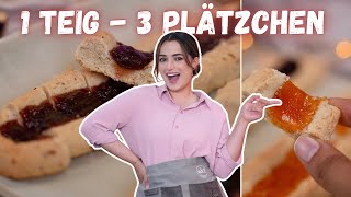 3 Plätzchen aus nur einem Teig: Stangenplätzchen so einfach und unterschiedlich 😍
