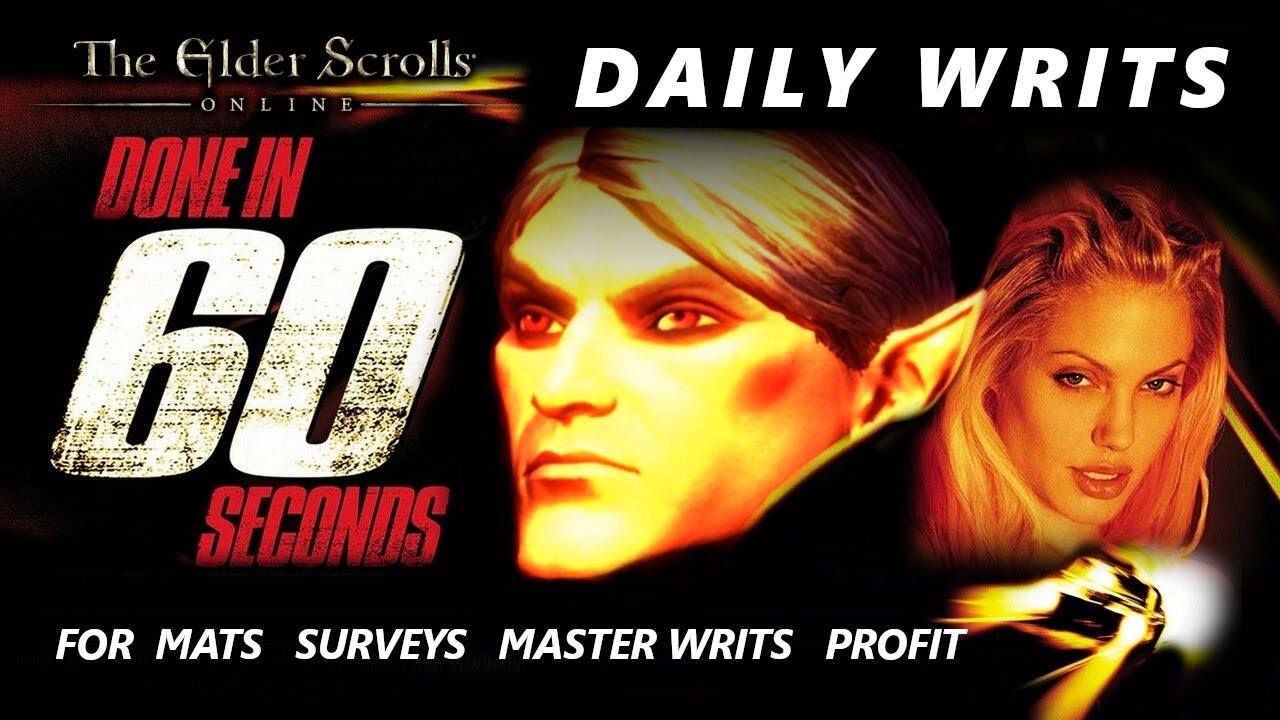 The Elder Scrolls Online Daily Writs in 60 Seconds⏱️for Mats/Surveys