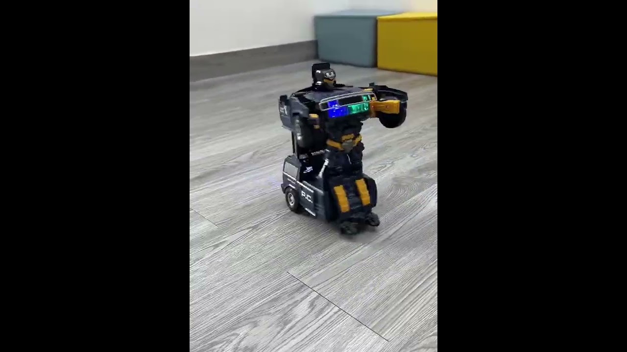 Kids Deformation Robot Super Police Toy Car