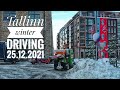 Viru 9 apartment heat pump/AC & #Tallinn snowy #winterdriving  25.12.2021 Põhja Tallinn & Old Town