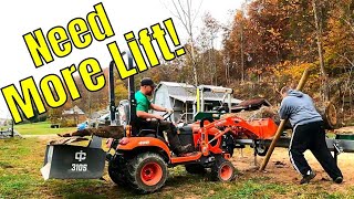 Placing 1400lb logs with a Kubota BX!!! Can it be done?