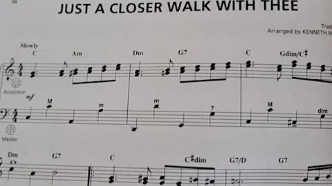 ❤️Just a Closer Walk with Thee❤️ Accordion Sheet Music ❤️