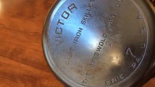 Fully-marked Victor (by Griswold) Cast Iron Skillet w Heat Ring  no. 7, pn 721