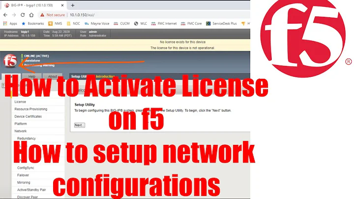 f5 BIG IP | f5 BIG IP LTM Basics | How to activate license on F5? | How to setup basics? Lec 3