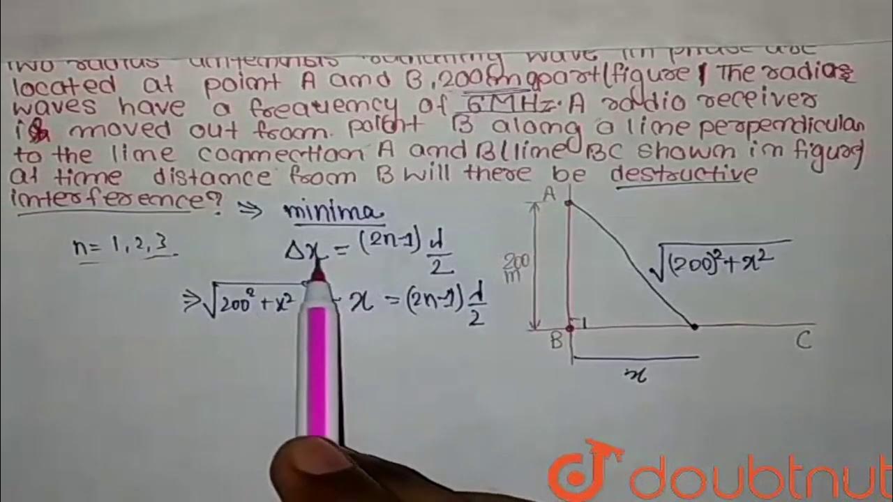 Two radius antennas radiating wave in phase are located at point `A` and `B` ,`200m` YouTube