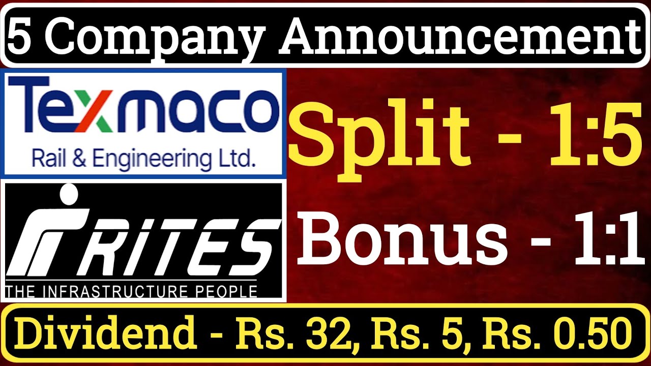 High Dividend + Stock Split + Bonus Share Announced🔴Texmaco Rail And Engineering Limited🔴Rites