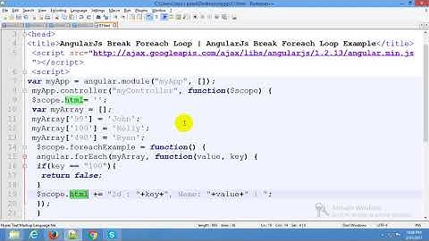 how to break foreach loop in AngularJs