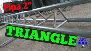 PABRIKASI TRIANGLE TOWER (tiang segitiga) dari Pipa Besi