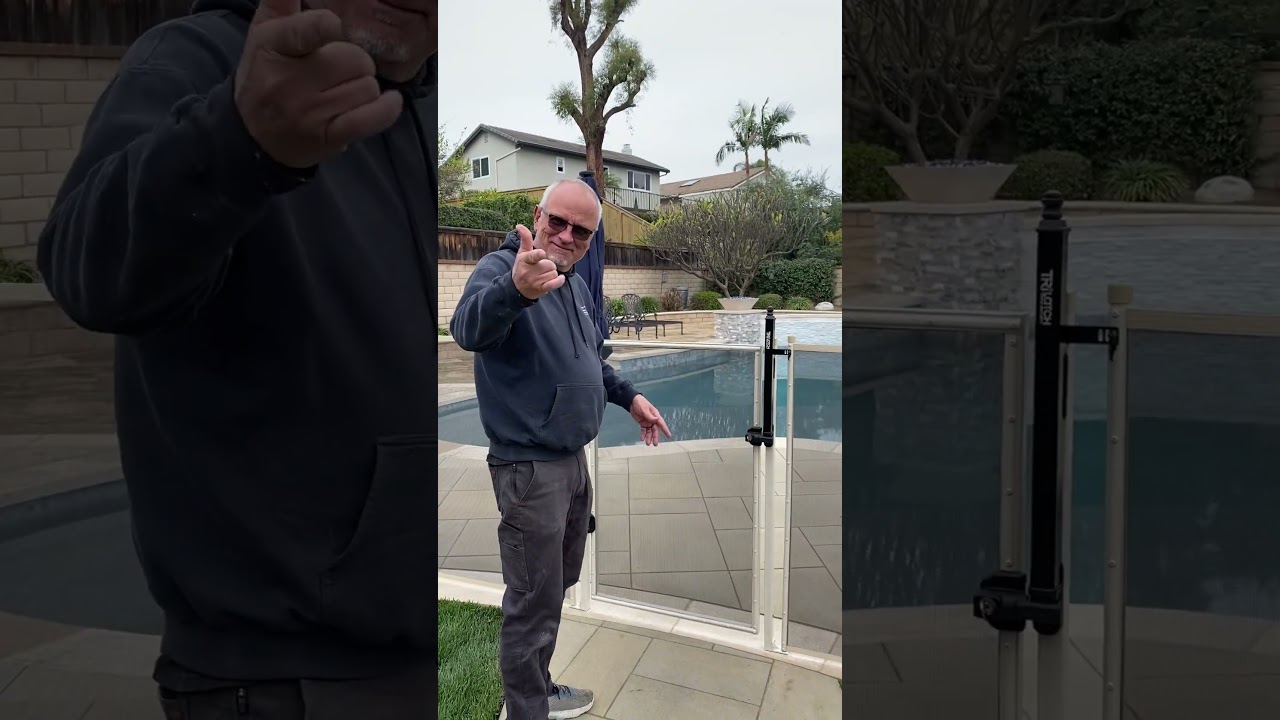 Before and After. All-Safe Pool Fence Transformation with Grateful Customer Thanks for Peace of Mind