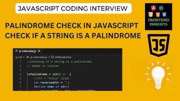 Palindrome check in Javascript | Check if a String is a Palindrome | Frontend Insights #js #fi