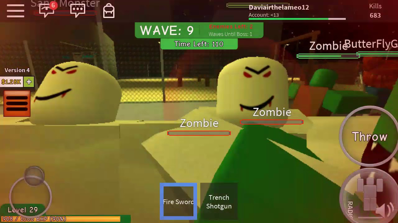 Its Like Zombie Rush But Betterroblox Zombie Attack New Boss - roblox zombie attack all bosses youtube