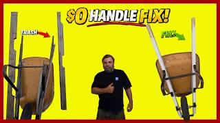 Fix a broken wheelbarrow for free pallet wood handles  easy diy repair# Zero Dollar repair