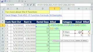 Celebrity Excel Magic Trick 590: Nested IF function Convert From Actual Days to Billed Days Profile