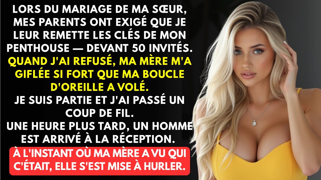Mes parents ont exigé mon penthouse au mariage de ma sœur — j’ai refusé, ma mère m’a giflé...