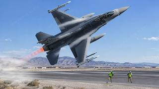 U.S. Air Force F-16 Fighter Jet Pilot Perform Crazy Takeoff at Full Speed