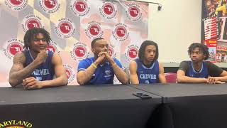 Carver Vo-Tech boys basketball press conference Maryland Class 2A state final 03/16/24