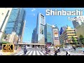 4k japan walkshinbashi energetic salary man town where chaos and modern building coexist