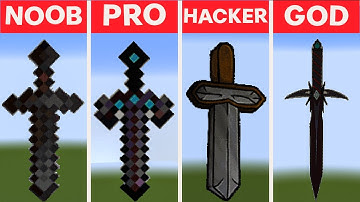 Minecraft Pixel Art Competition - NOOB vs PRO vs HACKER vs GOD - Netherine Sword