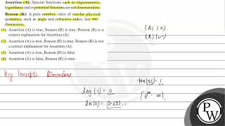 Assertion (A): Special functions such as trigonometric, logarithmic and exponential functions ar...
