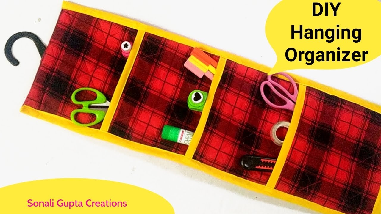 DIY Multipurpose Wall Hanging Organizer With Pockets/Wall Hanging Organizer With Waste Clothes/Ideas