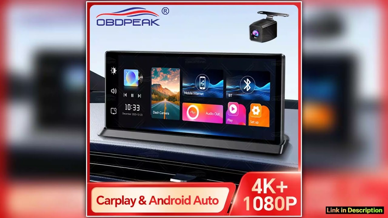 K2 Pro 113 Car DVR 4K Camera Wireless Carplay Android auto Ai Screen Dash Cam Dual Len Video