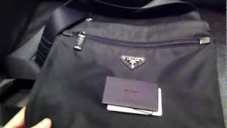 Prada Black Nylon Messenger Bag review HD Authentic