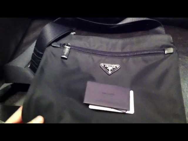 Prada Re-nylon Messenger Bag in Black for Men