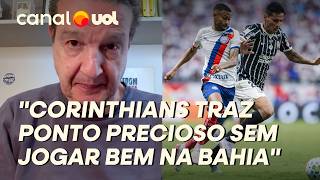 CORINTIANO ESTÁ FELIZ POR GANHAR UM PONTO, E O TORCEDOR DO BAHIA ESTÁ CHATEADO POR PERDER DOIS! JUCA