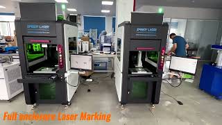 Two sets of full enclosed type fiber laser marking machine with 100W IPG laser source