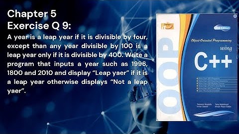 Object-Oriented Programming using C++  Chapter 5 Exercise Question 9|Tasleem Mustafa |Tariq Mahmood