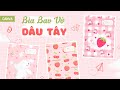 Tự thiết kế bìa bao vở - bìa bao tập hình quả dâu tây xinh xắn và đơn giản bằng Canva | DebyQuynh