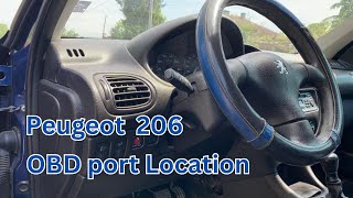 Peugeot 206 OBD port location , diagnostic port access