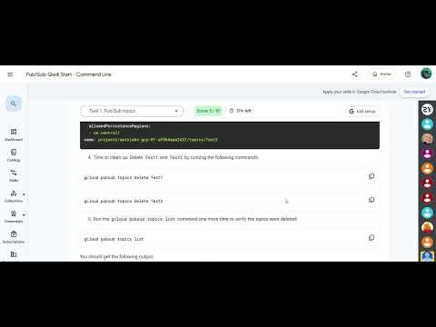 Pub Sub Qwik Start   Command Line