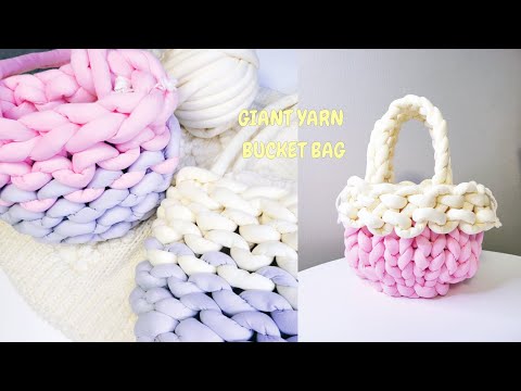 KNITTING HANDS-니팅핸즈 : 아이들과 함께 만들어보는 자이언트 빅얀 토트백, How to Finger Knit Giant Yarn Bucket bag with Kids