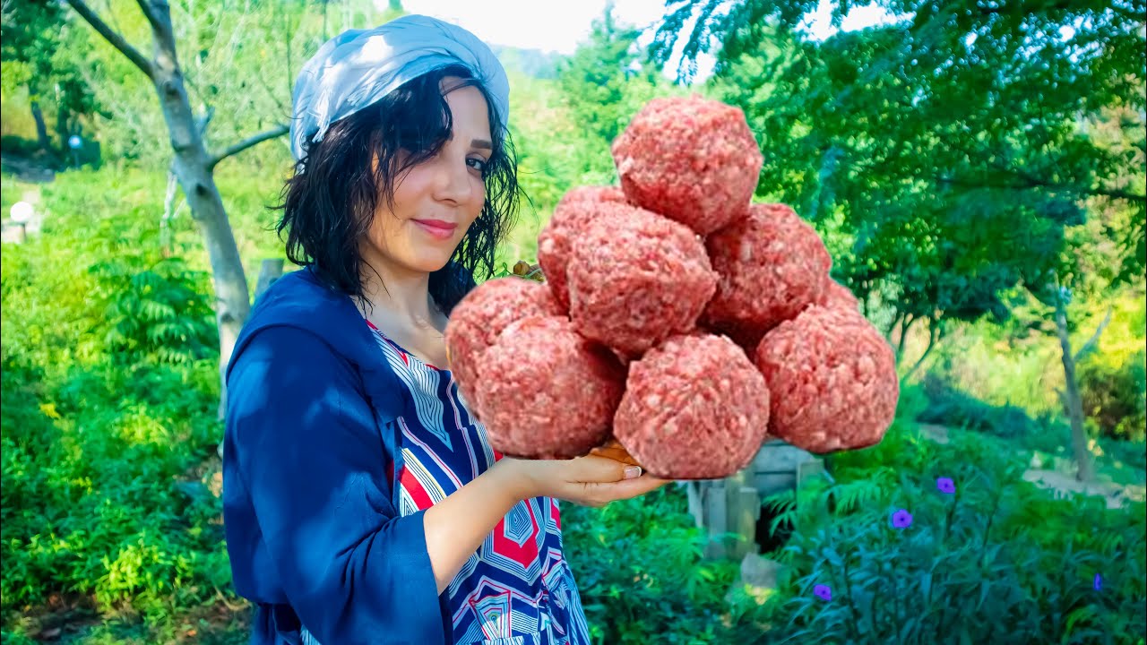 Beef Meatballs With Eggplant and Vegetables Recipe Rural Life YouTube