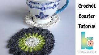 How to Crochet: Flower Coaster