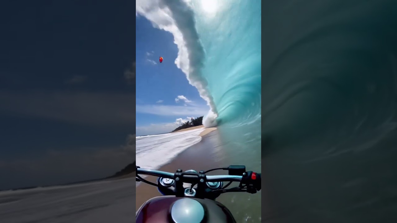 Bora andar de moto nas ondas