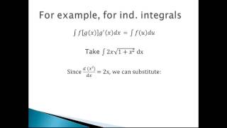 5.5a The Substitution Rule (indefinite integrals)