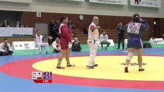 HAMADA Shori (JPN) vs ORYASHKOVA Mariya (BUL) - World Sambo Championship 2014 in Japan