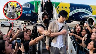 BTS Jimin & Jungkook Arrive in Brazil! 🇧🇷 Untold Story Behind the Airport Crowd ✈️💜 Guide