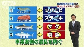 外食メニュー表示新ガイドライン　偽装表示問題受け(14/03/28)