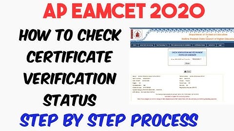 How to check AP EAMCET Certificate verification status in Telugu//AP EAMCET Certificate verification